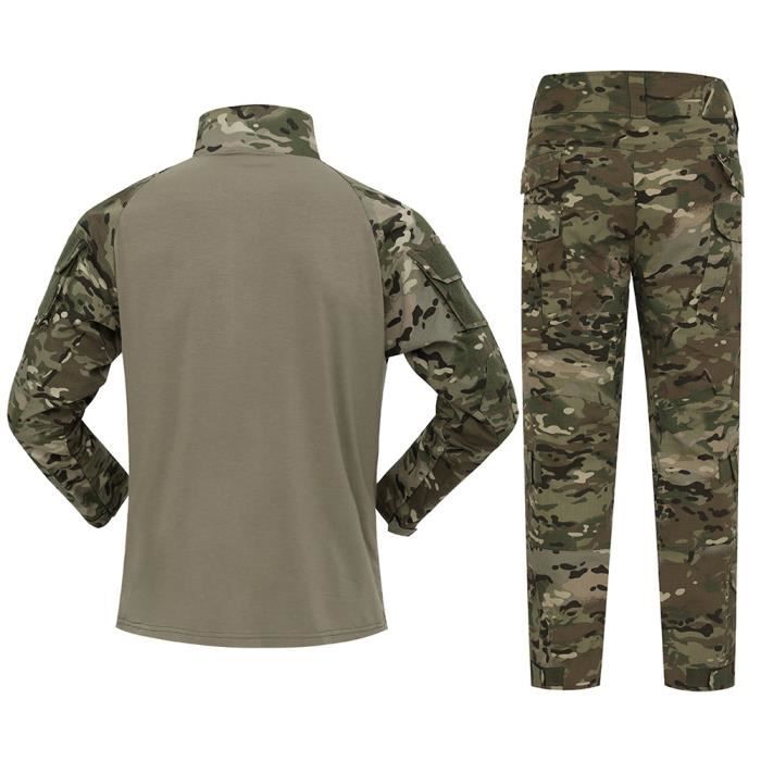 Uniforme militaire tactique pour homme, veste et pantalon tactiques, costume uniforme de chasse, camouflage militaire 2 pièces (CP, 4XL