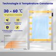 COSTWAY 100W Radiateur Sèche-serviettes Électrique 30-60°C, avec Minuterie Affichage LED Protection Surchauffe, Autoportant ou Mural-3