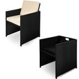 Ensemble table et chaises en polyrotin 7 pièces Set patio Coussins 7cm Extérieur-3