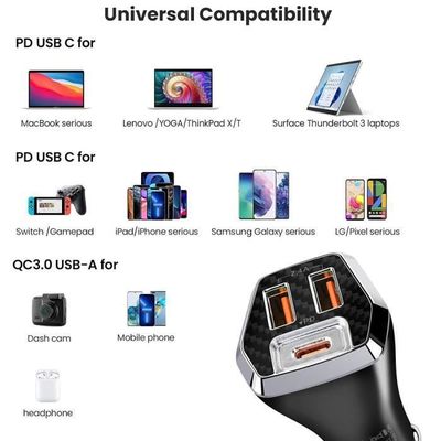 Chargeur Allume-cigare USB Rapide - 4 Ports, écran LED, Sécurité Intégrée, Universel