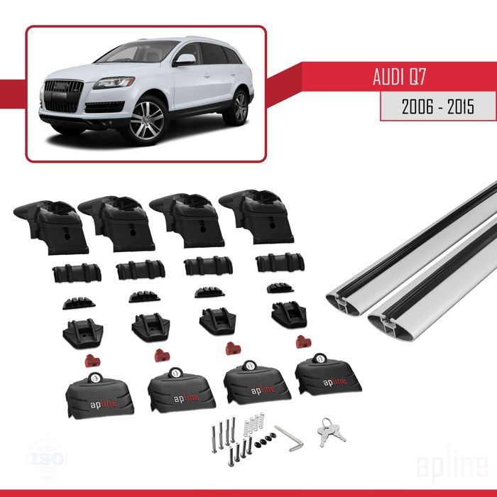 Barres De Toit Easy Line Glide 112cm Pour Audi Q7 (4L) 2006-2015 - Verrouillables 100kg - 6