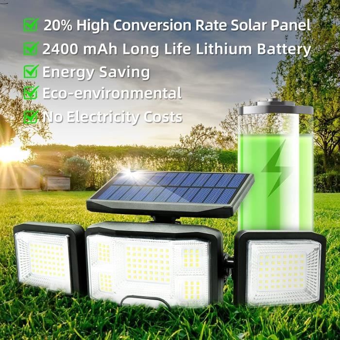 Lampe solaire extérieur 20 LED à détecteur de mouvement - Éclairage  extérieur - Luminaire exterieur - Jardin et Plein air