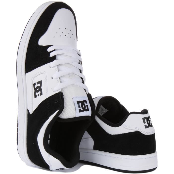 Baskets de skate DC SHOES Manteca Cuir Noir Blanc noir