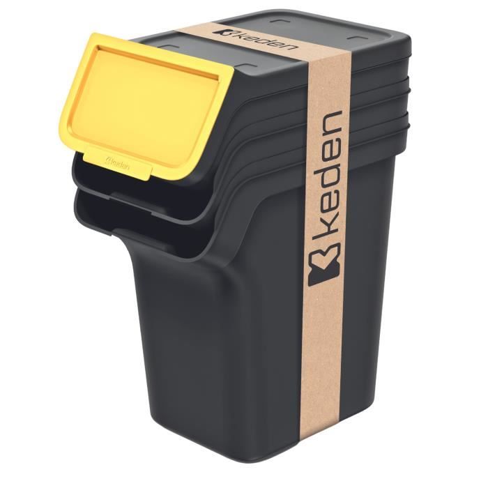Poubelle De Tri Keden 20 Litres – Design Rectangulaire, Plusieurs Couleurs, Neuve