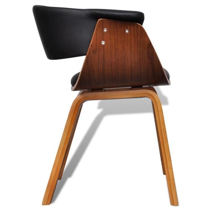 Chaise de salle à manger 2 pcs Cadre en bois Cuir synthétique - 240706  Multicolore - Cdiscount Maison