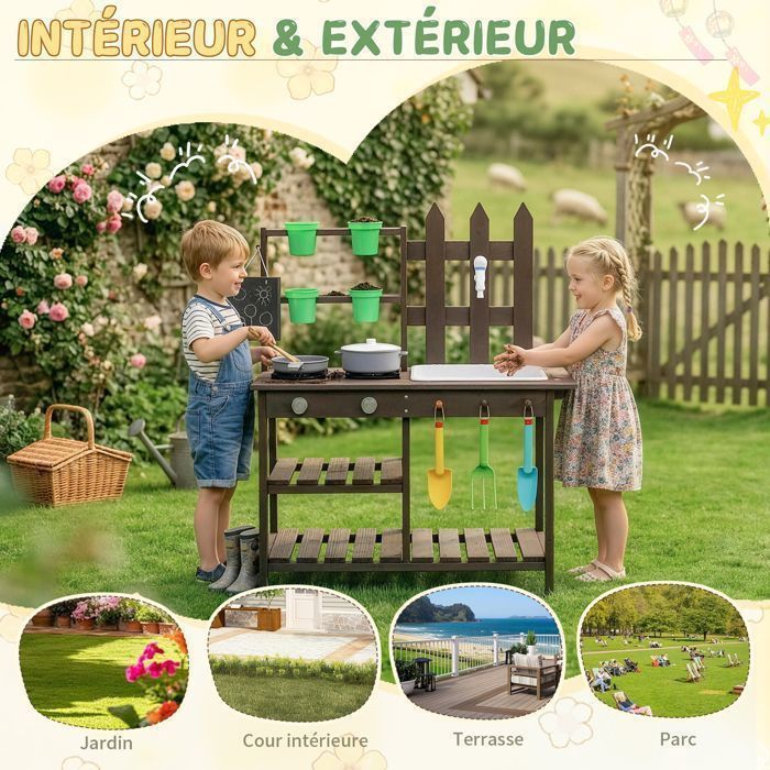 Costway Cuisine De Boue Pour Enfants Avec Des Pots De Plantation Cu Costway Cuisine De Boue Pour Enfants Avec Des Pots De Plantation Cu