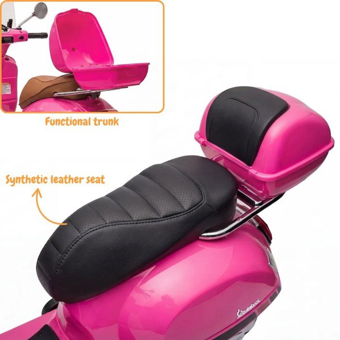 Vespa PX 150 électrique Enfant – 12V – Officiel Piaggio – Rose – 2-7 Ans – 35 Kg Max – 5 Km/h