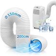 Tuyau Évacuation Climatiseur Mobile 150mm 2 Mètres Flexible PVC Renforcé avec Filetage à Gauche 150mm TUYAU