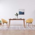 2 x Chaises de salle à manger Professionnel - Chaise de cuisine Chaise Scandinave - Jaune Tissu &7600-0