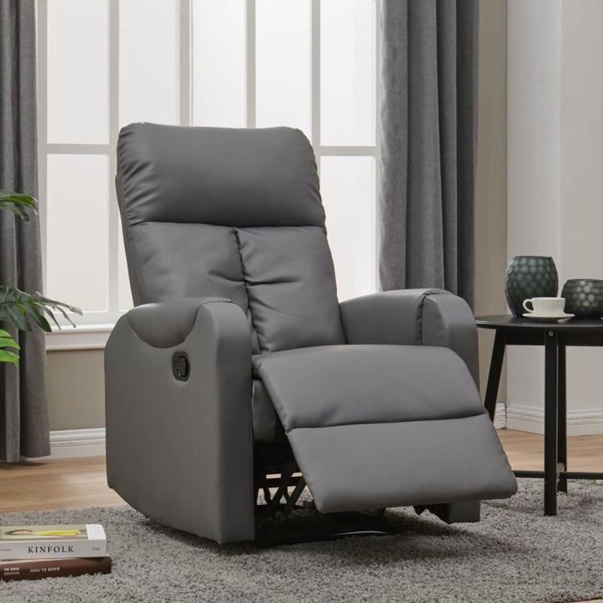 Chaise de Bureau Gris Fauteuil pour Biblioth/èque//Chambre//Salon Amoiu Chaise de Loisirs R/églable