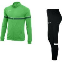 Jogging Nike Swoosh Vert Noir et Blanc Homme - Technologie Dri-Fit - Col Montant - Poches Zippées