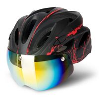 Casque de vélo VTT à LED avec visière amovible - Marque C3856 - Couleur Blanc - Accessoires de cyclisme