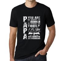 Homme Tee-Shirt Papa Super-Héros Préféré – Favorite Superhero Papa – T-Shirt Vintage Noir