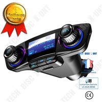 TD® Chargeur de voiture -Sans fil mains libres appelant chargeur de voiture Transmetteur FM lecteur MP3 adaptateur radio chargeur