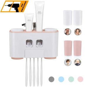 Distributeur Automatique de Dentifrice pour Salle de Bain sans perforateur Fdit Distributeur Automatique de Dentifrice /à Cadre Blanc