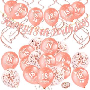 18 Ans Anniversaire Fille Decoration Or Rose, 18 Ans Ballons Anniversaire,  Déco18 Ans Fille Anniversaire, Confettis Ballon 18 [205] - Cdiscount Maison