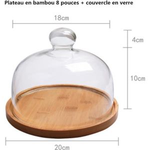 Boîte à fromage avec cloche en verre et plateau en bambou - N2J