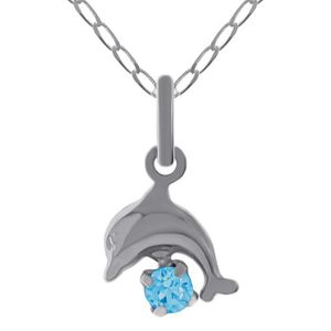 Pendentif Dauphin En Verre Facetté Argent 925 - Breton, Neuf Avec étiquettes !
