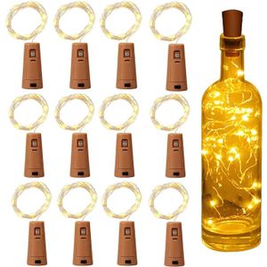 Bouchons de bouteille de vin solaires, décoration créative de Table de Bar  en plein air, bouchon de bouteille lumineux avec chaîne lumineuse