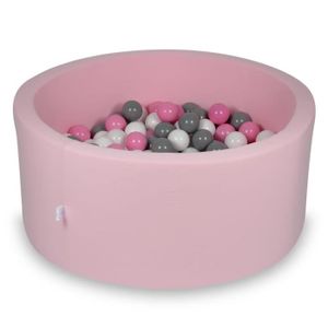 PISCINE À BALLES Mimii - Piscine À Balles (rose poudré) 90X40cm-300 Balles Ronde - (blanc, gris, rose poudré)