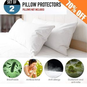 Confortable et Absorbant| Molleton Coton Sweetnight Prot/ège Oreiller 65x65 cm Fermeture /à Rabat