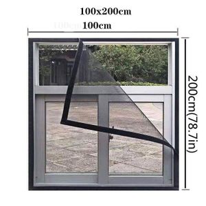 MOUSTIQUAIRE OUVERTURE Taille Gris-noir - 100x200cm - Écran de fenêtre Anti-moustique Insecte Fenêtre Moustiquaire Nano BRICOLAGE Ma