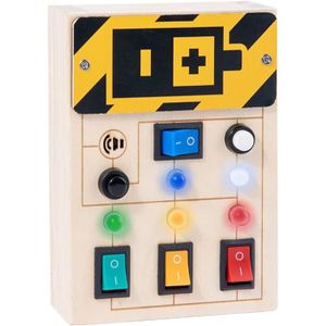 JEU D'APPRENTISSAGE Montessori Busyness Board, Led Lamp Simulation Circuit Socket Switch Wooden Toy, Children'S Education Enlightenment Game Toy[u2125]
