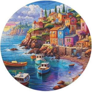 PUZZLE Puzzle By The Sea Houses Pour Adultes, 68 Pièces, 