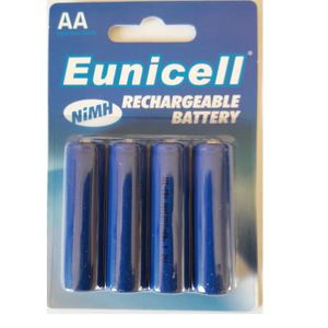PILES EUNICELL 4 piles rechargeables AA - LR06 - LR6 1,2