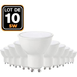 AMPOULE - LED 10 Ampoules GU10 5W eq. 40W Blanc Froid 6000K Haute Luminosité