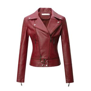 Veste cuir femme rouge Cdiscount