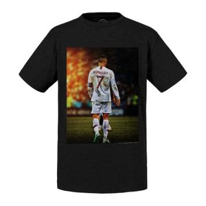 T-SHIRT T-shirt Enfant Noir Cristiano Ronaldo CR7 Football