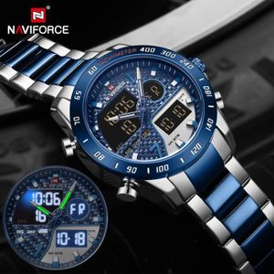 MONTRE NAVIFORCE hommes montre de luxe marque chronographe numérique Sport montre-bracelet hommes en acier Bracelet montre