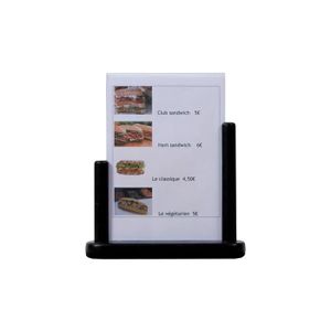 CARTE - MENU - ADDITION Porte-menu de table cadre bois coloris Noir recto 