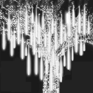 GUIRLANDE D'EXTÉRIEUR shiny-Météores Pluie Guirlande lumineuse LED - 30cm 10tubes 360 ampoules Lampes en forme de stalactites à haute luminosité - Étanch