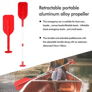 PAGAIE - RAME Planche à rame rétractable VGEBY - Poignée réglable - Alliage d'aluminium et PVC - Rouge