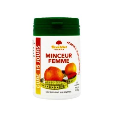 Exceldiet - Minceur Femme 60 Comprimés végan - Brûle-Graisse & Drainage - Guarana, Thé Vert, Gingembre - Détox, Ventre Plat