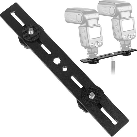 Camera Flash Extension Bar 8 Inch with Tripod Mount for 1/4 Inch Dual ...