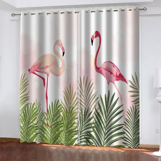 Rideau Voilage Noël Hiver 3D - Lot De 2, Tissu Polyester, Décoratif Pour Salon Chambre Cuisine - Bleu, 132x244 Cm