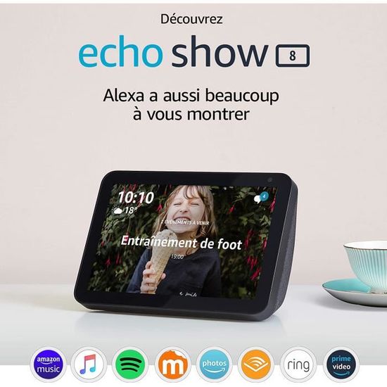 Découvrez Echo Show 8, Restez en contact avec l'aide d'Alexa, Tissu anthracite