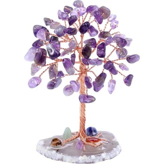 Arbre De Vie En Cristal De Guérison - Arbre De Vie - Pierres De Prospérité - Arbre De Prospérité - Bonsaï Feng Shui - Fait à La Main - Cadeau Pour La
