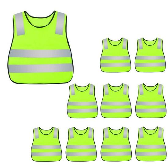 2 Pcs Gilet de Sécurité Enfants, Gilets Réfléchissants à Haute