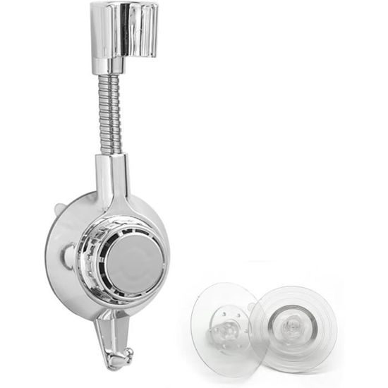 Support De Pommeau De Douche Chromé Rotatif 360° - Sans Perçage - Diamètre 22-25mm