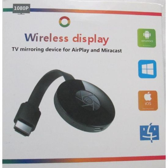 Wireless display tv mirroring device for airplay and miracast 1080P