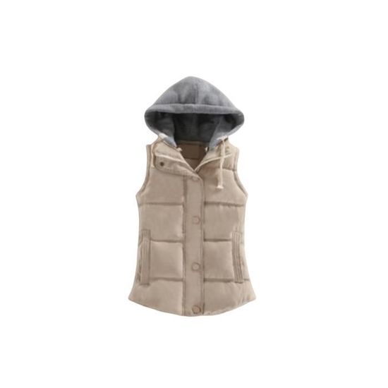 Gilet D'hiver Léger Avec Capuche Pour Enfant - Sans Manches, Poches, Fermeture éclair - Chaud Et Confortable Pour L'extérieur