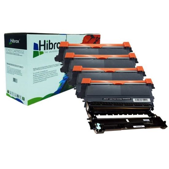 Lot De 3 Cartouches Toner + 1 Tambour Pour Imprimantes Brother HL, DCP, MFC - Compatible TN2220/TN2010