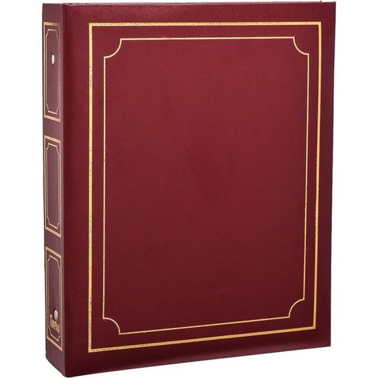 Album Photo Grand Format 40 Feuilles / 80 Pages – Classeur Anneaux Autocollant Deluxe Arpan – Noir Cachet D'Or – Grand Modèle 6,25 X 10,5 Pouces