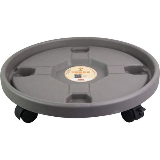 Lot de 2 Soucoupe Pot Fleur roulettes - Support à roulettes pour Pot De Fleurs Rond pour Pot de