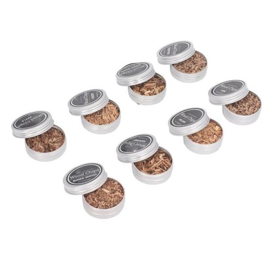 Kit Copeaux De Bois Pour Fumer Boissons - 8 Saveurs (pommier, Chêne, Cerisier...), Pour Whisky, Cocktails, Viandes