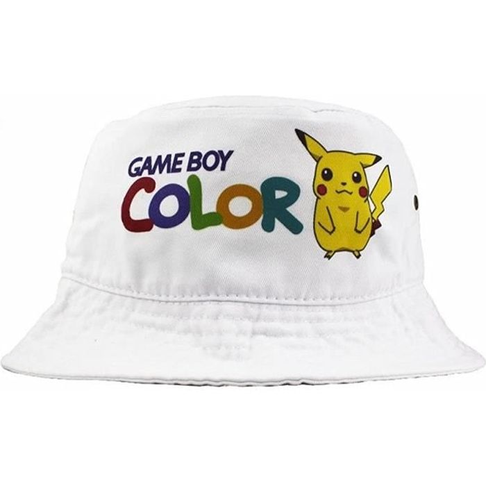 bob chapeau game boy color pikachu lorenzo coton, blanc, taille unique